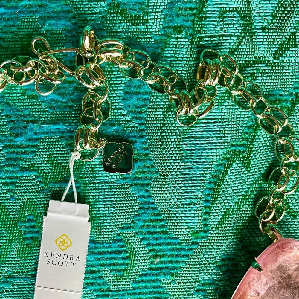 NWT Kendra Scott Harlow Necklace in Sable Mica 14k Gold Plated - Picture 8 of 9